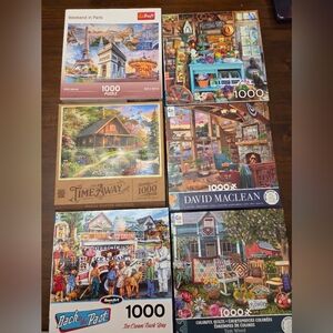 Lot Of 6 1000 Piece Puzzles